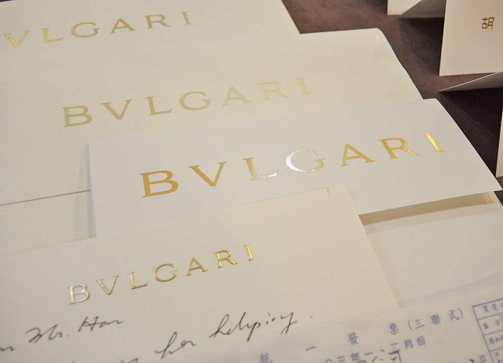 日日好保存的 2016 年 BVLGARI 寶格麗精品書寫合作正式請款與品牌歷史紀錄